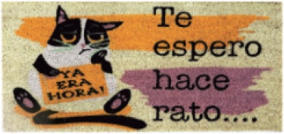 Felpudo Coco 40x70 Te Espero Hace Rato - Gato